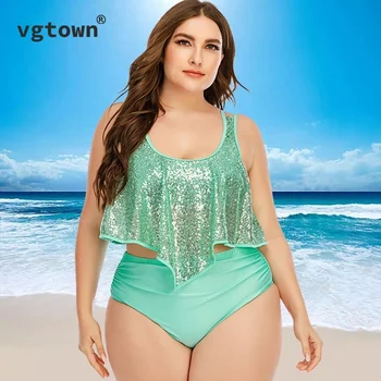 Super Veľké Veľkosti, 10XL Bikini 2021 Plavky Ženy Vysoký Pás Sexy Plavky Tankini Hot Prehrabať Bikini Set Plus Veľkosť plavky