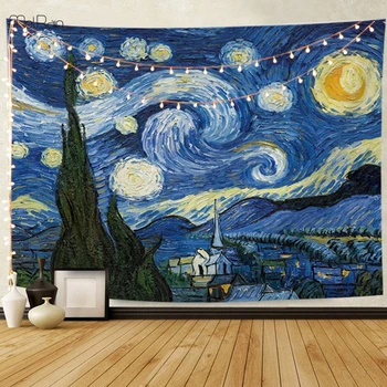 Nástenné Gobelíny Visí Abstraktnej Maľbe Deka Prehoz Cez Posteľ Obrus Tlač Van Gogh Wall Art Koberec Predaja Design Pattern Typ
