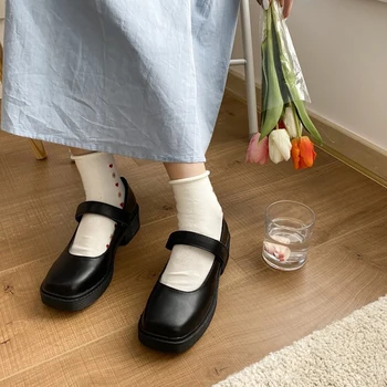 Mary Janes Topánky Pre Ženy Mokasíny Topánky Pre Ženy Pošmyknúť Na Platforme Bežné Jar Obuv PU Kožené Ženy Dámy Zapatos Mujer