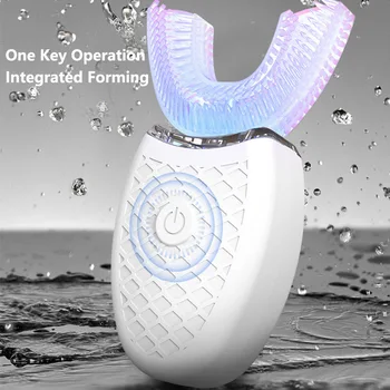 360 Stupňov, Inteligentný Automatický Sonická Elektrická zubná Kefka U Typu 4 Režimy Zubná Kefka USB Nabíjanie Bielenie zubov Modré Svetlo