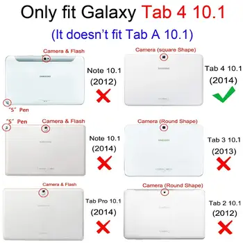 Puzdro Pre Samsung Galaxy Tab 4 10.1 Kryt Ochranný PU Kožené Skladací Stojan, puzdro Pre Samsung Galaxy Tab 4 10.1 t530 t535 Funda