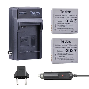 Tectra 2 KS NB-4L NB 4L Li-ion BATÉRIE Fotoaparátu+Digitálna Nabíjačka+Auto Konektor pre CANON Digital IXUS 100 110 30 JE IXY Digital 10 SD300