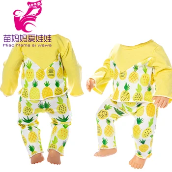 Bábiky oblečenie vhodné pre 18-palcové dievča bábiky oblečenie, banány, ananás, nohavice nastaviť deti darček k narodeninám