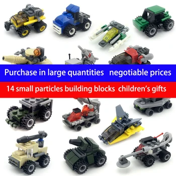 14pcs / veľa KAZI mini vojenského tanku automobilovej série stavebné bloky kompatibilné s leg0ed deti hračky