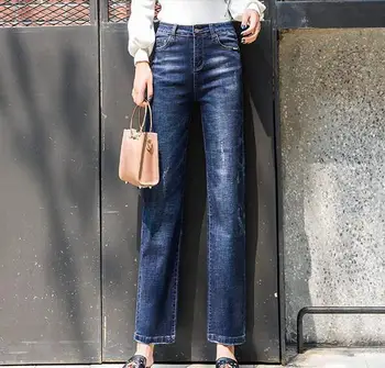 Rovné nohavice pre ženy denim džínsy bežné capris bavlnená zmes jeseň jar nové módne nohavice žena chudnutie tyn0824