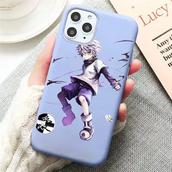Anime Hunter Lovci Telefón Prípade Candy Modrej Farby pre iPhone 11 12 pro XS MAX 8 7 6 6 Plus X 5S SE 2020 XR