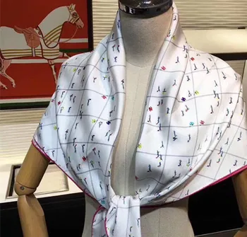 2020 nový príchod módnej značky klasické elegantné hodváb šatku 90*90 cm štvorcový šál keper zábal pre ženy lady doprava zadarmo