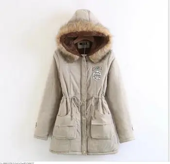 2019 kapucňou bavlna kožušiny plus veľkosť vetrovka kabát zimný zahustiť teplý kabát žena jeseň vrchné oblečenie štíhle dlhé dámske sako