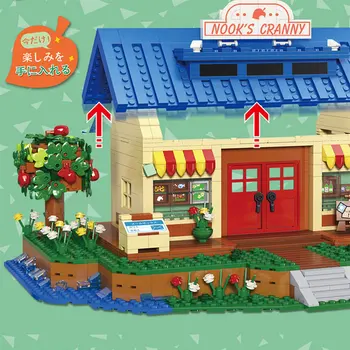 Mesto Tvorca Odborné Modulárne Hračky Animal Crossing Domu Model Stavebné Kamene, Tehly Deti Vianočné Darčeky, Hračky
