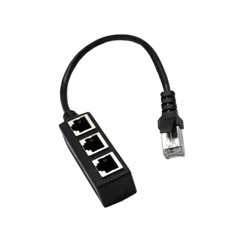 1 až 3 Zásuvky LAN Siete Ethernet RJ45 Plug Splitter Extender usb sata kábel usb stúpačky karty rj45 konektor dvi-d, vga, dual psu