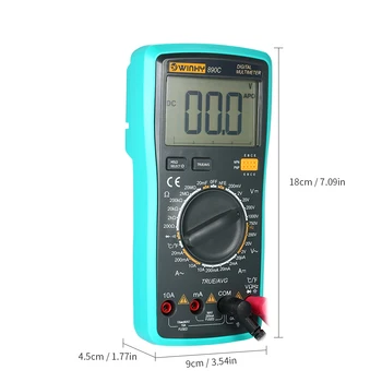 Multi-funkčné Multimeter Prenosné LCD Digitálny True RMS Multimeter s Teplotný Detektor DC/AC Napätie Prúd Meter