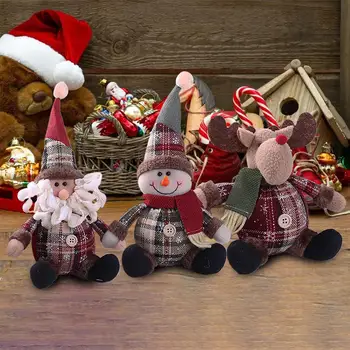 2021 Veselé Ozdoby Na Vianočné Stromčeky Cartoon Vianočné Bábika Deti Snowflake Koberčeky Santa Claus Elk Bábika Pre Domáce Nový Rok Darčeky