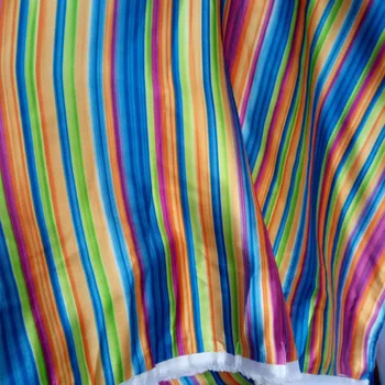 Rainbow Prúžok Satin textílie lesklý Materiál Diy bábika handričkou šatku plavidlá sateen hodvábne vytlačené Charmeuse Tkaniny