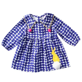 TChildren Nové Jeseň Baby Dievčatá Šaty 1-7T Dot Vytlačené Bavlna, Dlhý Rukáv Roztomilý Batoľa Dievča Oblečenie, Oblečenie pre voľný čas