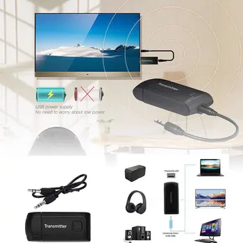 3,5 mm Bezdrôtové Rozhranie Bluetooth Vysielač, Prijímač Audio Stereo USB Dongle Pre TV, PC Počítač Reproduktor