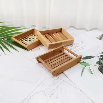 Prenosné Mydlo Jedál Tvorivé jednoduché bambusu ručné odvodnenie mydlo box Kúpeľňa kúpeľňa Japonský štýl mydlo mydlo box 77UD