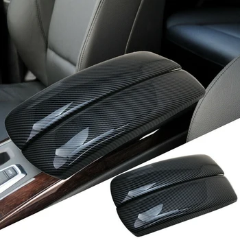 Carbon Fiber Auto Úložný Box Panel Kryt lakťovej opierky Okno Panel na BMW X5 X6 E70 E71 stredovej Konzoly Dekorácie, Nálepky