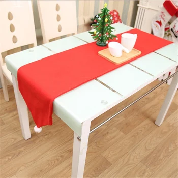 1 Ks Vianočný Stôl Runner Dekorácie, Ozdoby Červenej látky Obrus na Vianočné Sviatky Strany