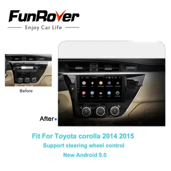 Funrover android 9.0 2.5 D+IPS gps Multimediálne autorádio dvd headunit Pre Toyota Corolla 2016 stereo prehrávač, navigácia