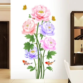 Romantické Ruže 3D Samolepky na Stenu Kvety, Obývacia Izba, Spálňa Decor Kuchyňa Flower Shop Umenie Obtlačky Tapety Miestnosti Dekorácie