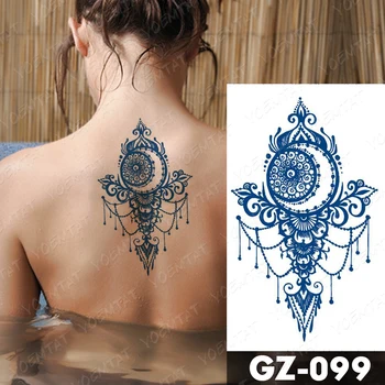 Šťava Trvalé Vodotesné Dočasné Tetovanie Nálepky Lotus Totem Kvet, Motýľ Mesiac Flash Tetovanie Žena Atrament Body Art Falošné Tatto