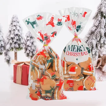 50pcs/veľa Veselé Vianočné Pečenie Balenie Vrecia Vianoce, Santa Claus Snack Candy Bag Cookies pre Domáce Nový Rok 2021 Darčeky