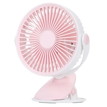 Nové Mini Stlmiť Klip Ventilátor Nabíjateľná Tichý Baby Kočík Fanúšikov Prenosné Vzduchu, Chladenie 3 Rýchlosti USB Ventilátor Stolový Ventilátor 360 stupňov rotácie