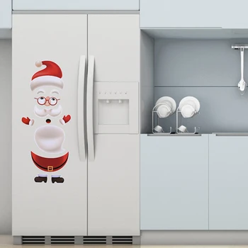 4 Štýly Vianočné Chladnička Nálepky Cartoon Starý Muž Elk Snehuliak Magnetické Chladnička Nálepky Domov Vianoce Dekor 90*30 cm DIY PVC