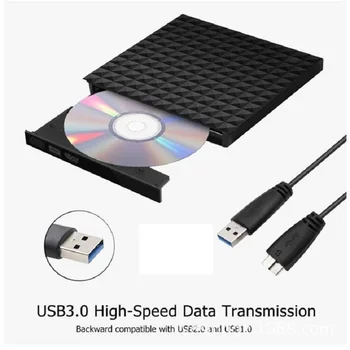 All-in-one USB 3.0 Externý DVD Disky CD/DVD ROM Vysokú Rýchlosť Prenosu Dát Prenosné Optické Mechaniky Pre Počítač Windows 7/8