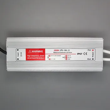(LPV-120-12) CE, RoHS DC 12V 120W vodotesný led ovládač IP67 110VAC alebo 220VAC vstup