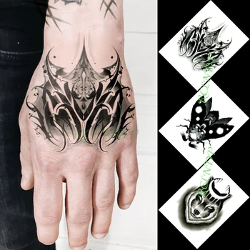 Nepremokavé Dočasné Tetovanie Nálepky Pradžňa lebky Úsmev Kvety Tetovanie Nálepky V Ruke Flash Tetovanie Falošné Tetovanie pre Mužov, Ženy