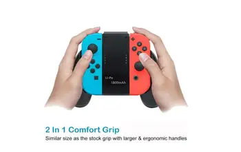 Radosť Con Plnenie Grip s 1000-1800mAh Batéria, 2-v-1 Comfort Grip pre Nintendo Prepínač Radosť-Con Radič, Joycon Nabíjačky