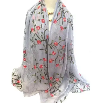 10pcs/veľa žien šifón hodvábna šatka flowerembroidery šatky šály, dlhé tenké šatka pre hidžáb lete šály, vedúci zábal