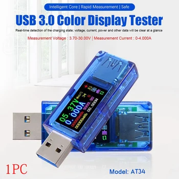 Voltmeter Merač Napätia, Prúdu Kapacita Batérie, USB 3.0 Farebný LCD Displej Tester