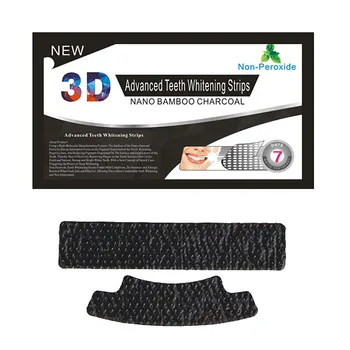 14 Párov 3D Bambusové drevené Uhlie Mint Gél Zuby Bieliace Prúžky Ústna Hygiena, Starostlivosť Prúžky na Bielenie zubov Bielenie Nástroje