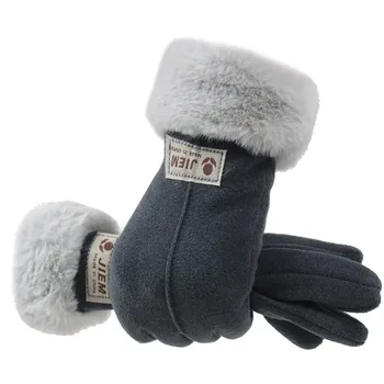 Nové módne dámske rukavice zimné non-slip elastické manžety mäkké podšívka rukavice 10.8