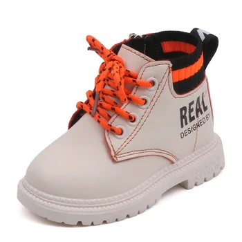 Jesenné a zimné nový detí jeden boot boys módne Martin topánky dievčatá teplú obuv čižmy čipky soft topánky XZ20015