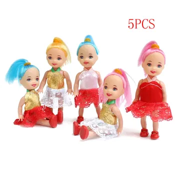 5 ks/set Mini Módne Bábiky, Hračky Pre Dievča BarbieDolls Super Roztomilý Malý Kelly, Bábiky, Hračky Pre Deti 10 cm Náhodný
