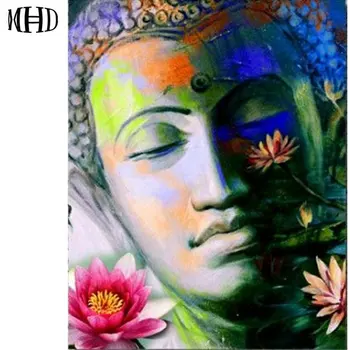 MHD Buddha Plné Kolo 5d diy Diamond Maľba Portrét Budhu Diamond Výšivky 3d Diamond Cross Stitch Mozaiky Nálepky