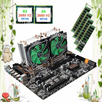 Počítač zákazku HUANAN ZHI dual CPU X79 doska s dual CPU Intel Xeon E5 2680 V2 SR1A6 s chladiče pamäte RAM, 32 G ECC REG