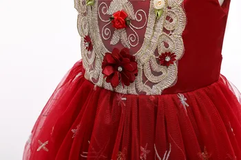 Vianočné Teenage Večer Dievčatá Šaty na Ples Party Detské Oblečenie Princezná Saténové Svadobné Narodeniny Šaty Červené Šaty pre Mladistvých