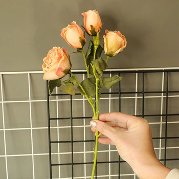 Umelé Ruže Kytice Realistické Kvet Odolné na Svadbu, Výzdoba Stola CLH@8