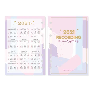 Denne Index Delič 2021 Rok Kalendárny Špirála Notebook Výplň Papier A5A6 Mesačný Plánovač Agenda Organizer Školy Roztomilý kancelárske potreby
