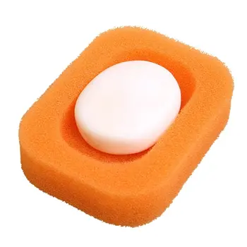 9 cm Mydlo Box Držiteľ Tvorivé Hubky Mydlá Prípade Jednoduché S odvodom Pre Kuchyňu, Kúpeľňu Oranžovej Farby, Absorpcia Vody Ľahko Suché