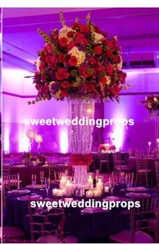 Svadobné dekorácie nový štýl vysoký dekoratívne kvetinové misy top candelabra centerpieces svadbu