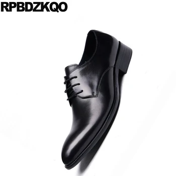Black Brown Šaty Mužov Talianske Topánky Pre Svadobné Formálne Značky Ukázal Prst Oxfords Business Ručné Britský Štýl Taliansko Práce Nové