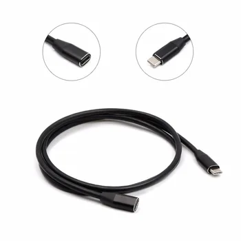 Profesionálne 1M Typu C, USB 3.1 Samec na USB-C Samica Predlžovací Kábel Extender Kábel Čierny pre PC, TV