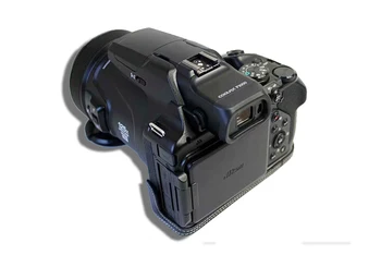 Profesionálne Pravej Kože Fotoaparát Prípade Taška Polovicu Tela Kryt Pre Nikon P1000