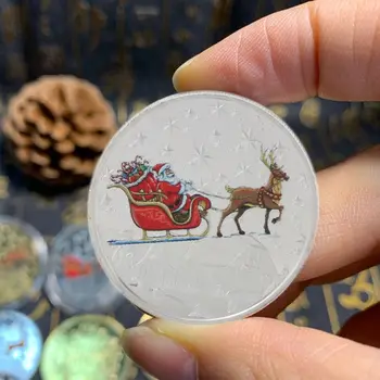 2021 Farebné Vianočné Santa Claus Pamätné Mince Obchod So Zberateľskú Umenie
