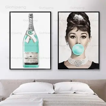 Maliarske plátno Raňajky U tiffanyho Plagáty a Vytlačí Audrey Hepburn Wall Art Nordic Plagát Módne obrazov na Stenu pre Izba